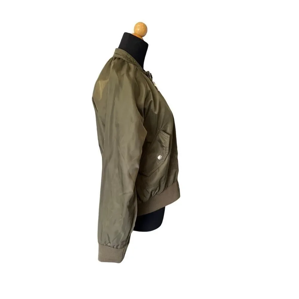 FREE PEOPLE BOMBER JACKET OLIVE GREEN SIZE SMALL